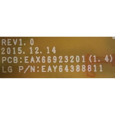 KIT DE TARJETAS PARA TV LG / MAIN EBT64237712 / EAX66943504 (1.0) / FUENTE EAY64388811 / EAX66923201(1.4) / T-CON HV490QUBB26 / 47-6021086 / PANEL NC490DGE ABEX3 / MODELO 49UH610A-UJ.BUSFLJR - Imagen 5